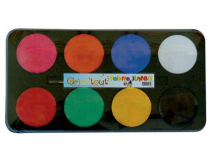 Palette maquillage oz international jumbo grim'tout coloris assortis 8 galets 15ml 1 pinceau inclus