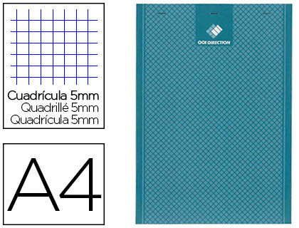 Bloc bureau conquerant sept éco agrafé en tête couverture semi enveloppante rainurée a4 210x297mm 200f 56g 5x5 bleu