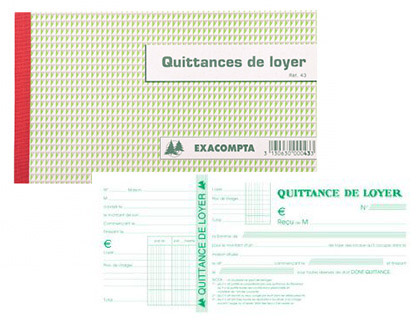 Manifold exacompta quittances loyer 125x210mm 50 feuilles tripli