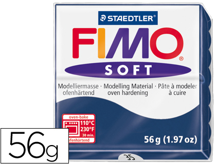 Pâte à modeler fimo soft coloris bleu foncé pain 57g