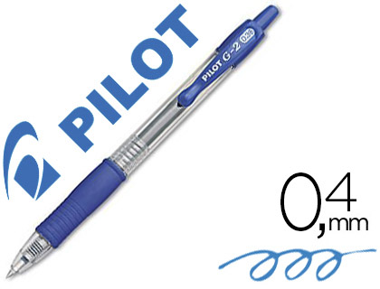 Roller pilot g2+ 7 fun ecriture moyenne 0.4mm encre gel retractable corps translucide grip caoutchouc bleu nuit