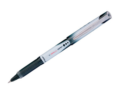 Roller pilot vball grip écriture large 1mm pointe acier inoxydable niveau encre liquide visible grip caoutchouc noir