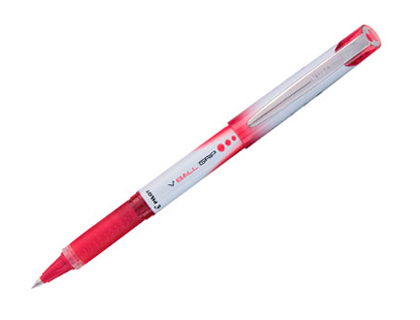 Roller pilot vball grip écriture large 1mm pointe acier inoxydable niveau encre liquide visible grip caoutchouc rouge