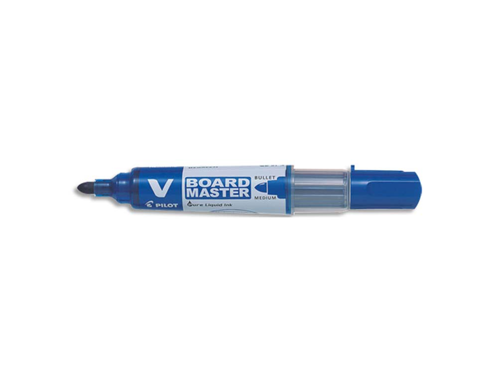 Marqueur pilot v board master rechargeable pointe ogive tracé 2mm encre liquide base alcool couleur vive bleu