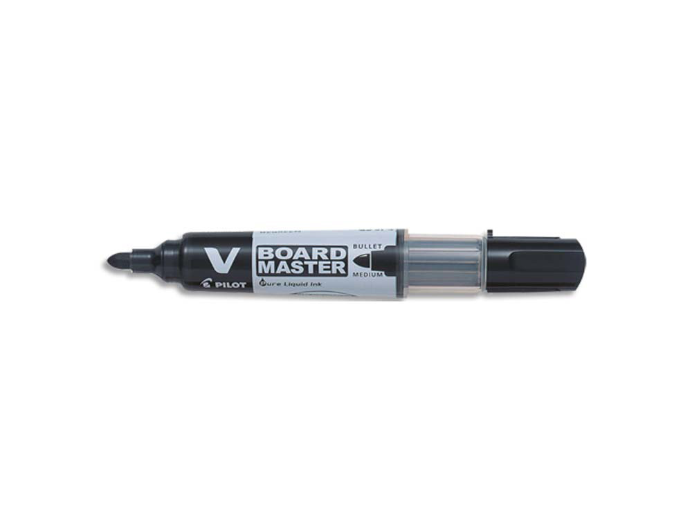 Marqueur pilot v board master rechargeable pointe ogive tracé 2mm encre liquide base alcool couleur vive noir