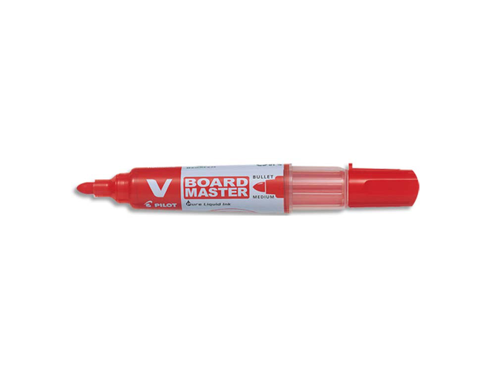 Marqueur pilot v board master rechargeable pointe ogive tracé 2mm encre liquide base alcool couleur vive rouge
