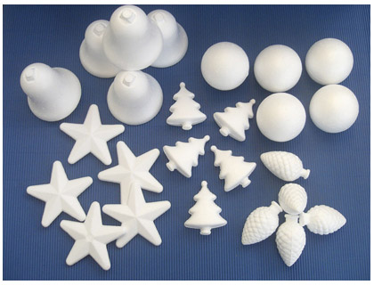 Forme noël à décorer styropor assortiment 25 unités