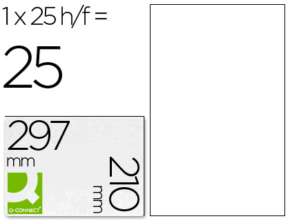 Étiquette adhésive q-connect transparente mate jet d'encre 210x297mm boîte 25 unités