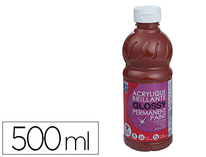 Peinture acrylique lefranc bourgeois glossy fluide brillante indélébile multi-supports chocolat flacon 500ml