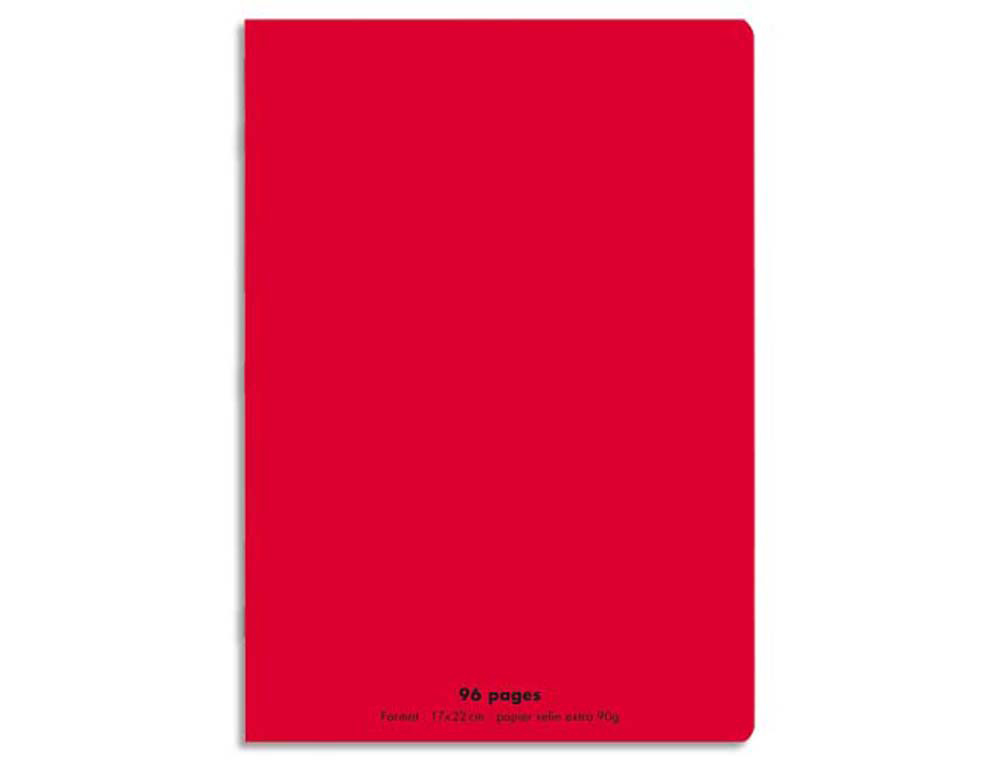 Cahier piqué conquérant classique couverture polypropylène rigide transparente a5+ 17x22cm 96 pages 90g séyès rouge