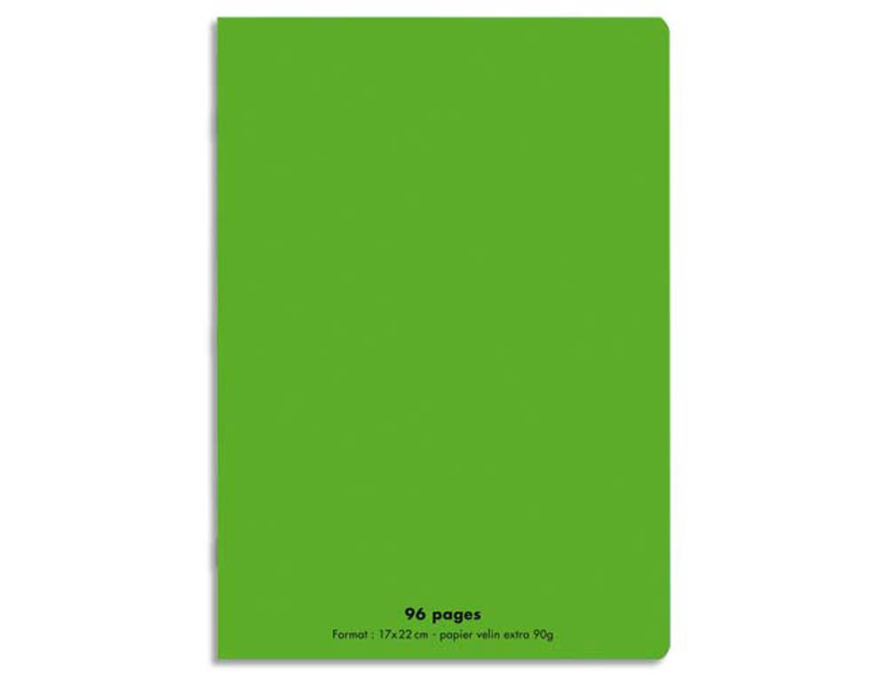 Cahier piqué conquérant classique couverture polypropylène rigide transparente a5+ 17x22cm 96 pages 90g séyès vert