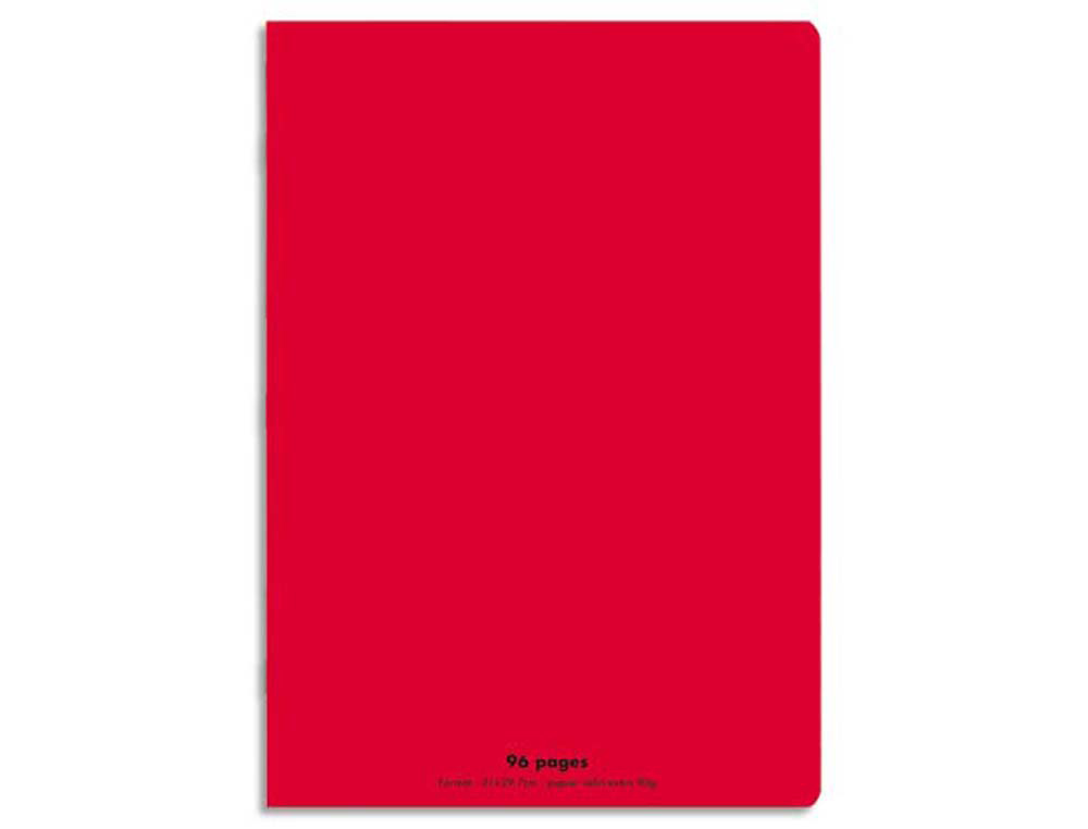 Cahier piqué conquérant classique couverture polypropylène rigide transparente a4 21x29,7cm 96 pages 90g séyès rouge