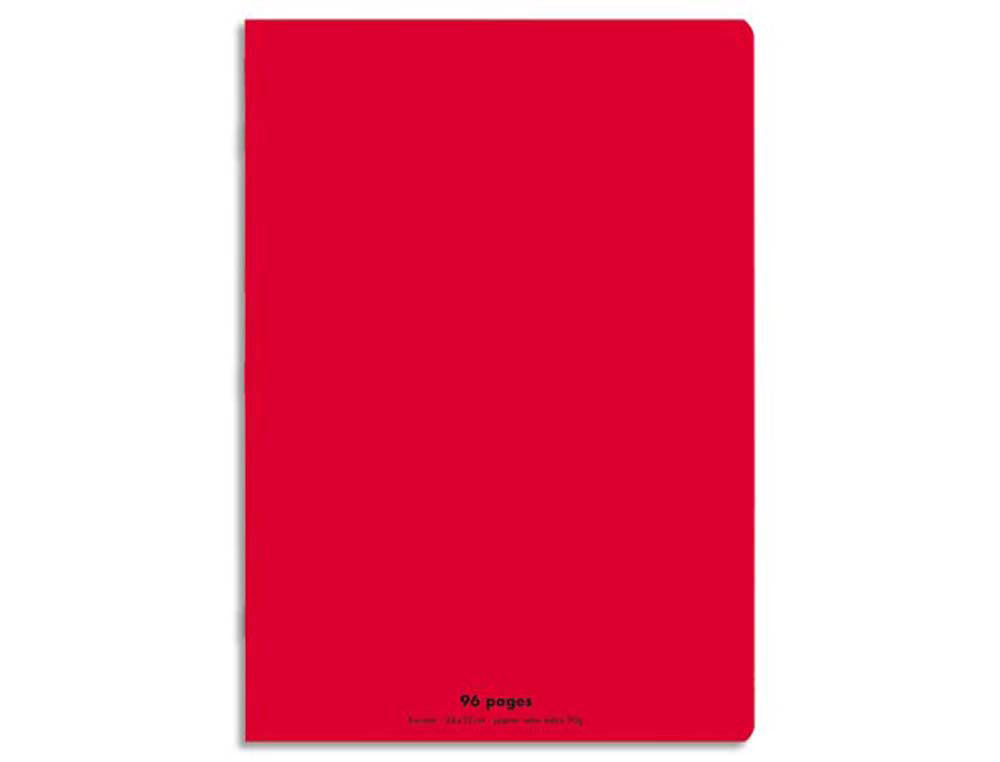 Cahier piqué conquérant classique couverture polypropylène rigide transparente a4+ 24x32cm 96 pages 90g séyès rouge