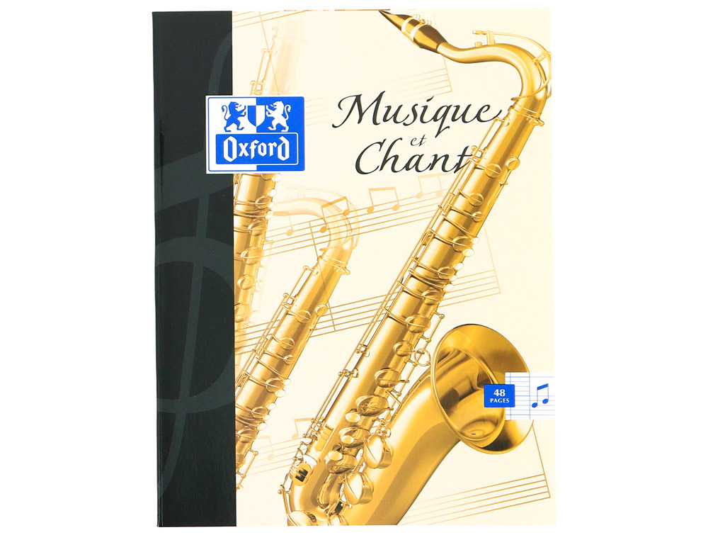 Cahier musique chant piqué oxford couverture pelliculée lavable a5+ 17x22cm 90g 24 pages séyès 24 pages musique