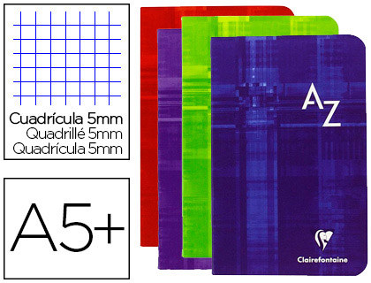 Répertoire clairefontaine piqûre papier vélin velouté couverture pelliculée lavable 170x220mm 96 pages 90g 5x5mm