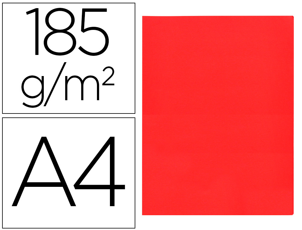 Chemise liderpapel papier cartonne 180g 310x230mm       document a4 210x297mm coloris pastel rouge intense