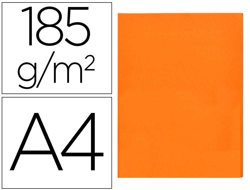 Chemise liderpapel papier cartonne 180g 310x230mm       document a4 210x297mm coloris orange intense