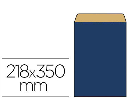 Pochette kraft vergé 60g 180x60x350mm coloris bleu