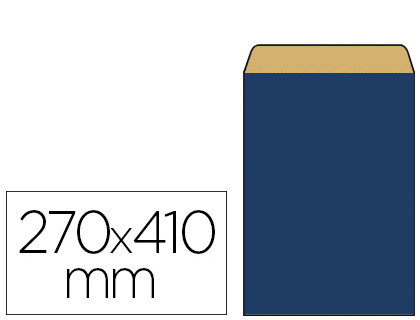 Pochette kraft vergé 60g 240x90x410mm coloris bleu