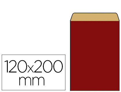 Pochette kraft vergé 60g 120x45x200mm coloris rouge