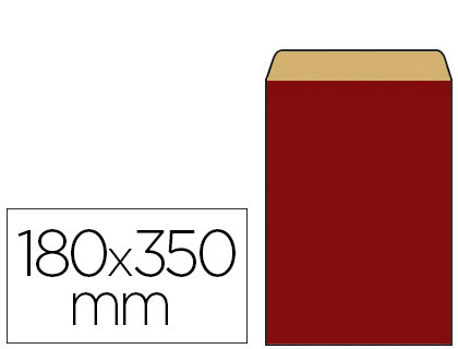 Pochette kraft vergé 60g 180x60x350mm coloris rouge