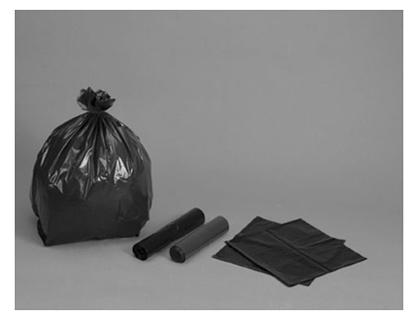 Sac poubelle polyéthylène basse densité renforcé 50l 30 microns coloris noir paquet 25 unités