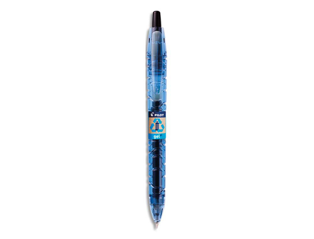 Roller pilot b2p gel écriture moyenne 0.7mm corps plastique recyclé translucide rechargeable coloris noir