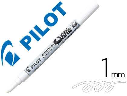 Marqueur pilot feutre permanent encre métallique pointe finenon biseautée polyacétate 4mm blanc