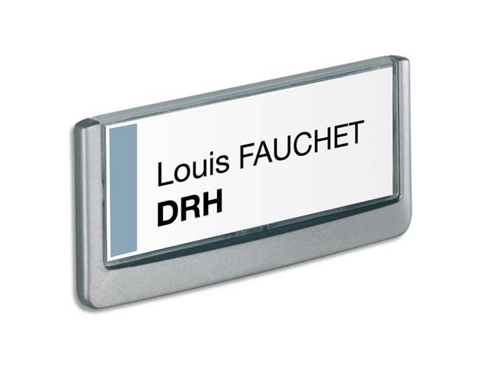 Plaque pictogramme durable personnalisable titre cadre profilé graphite plaque protection transparente 149x52.5mm