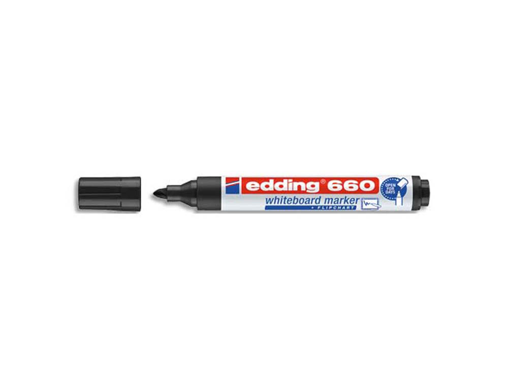 Marqueur edding e660 tableau blanc rechargeable pointe ogive tracé 1.5/3mm encre cap-off pigmentée non toxique noir