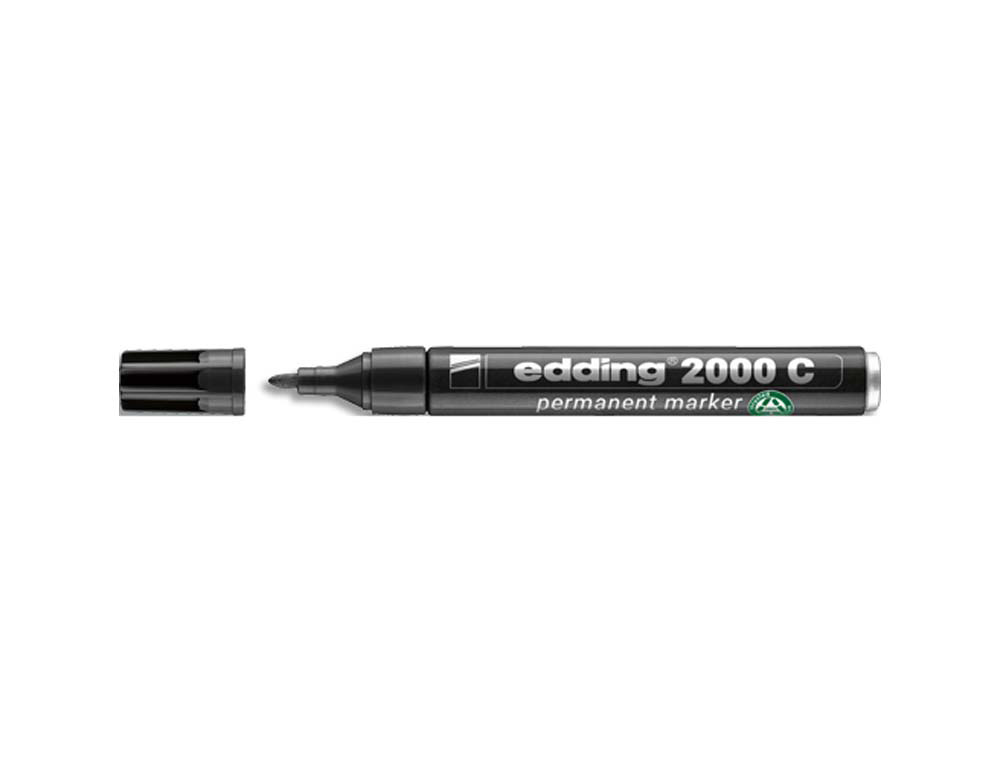 Marqueur edding permanent e2000c pointe ogive tracé 1.5/3mm corps aluminium encre faible odeur séchage rapide noir