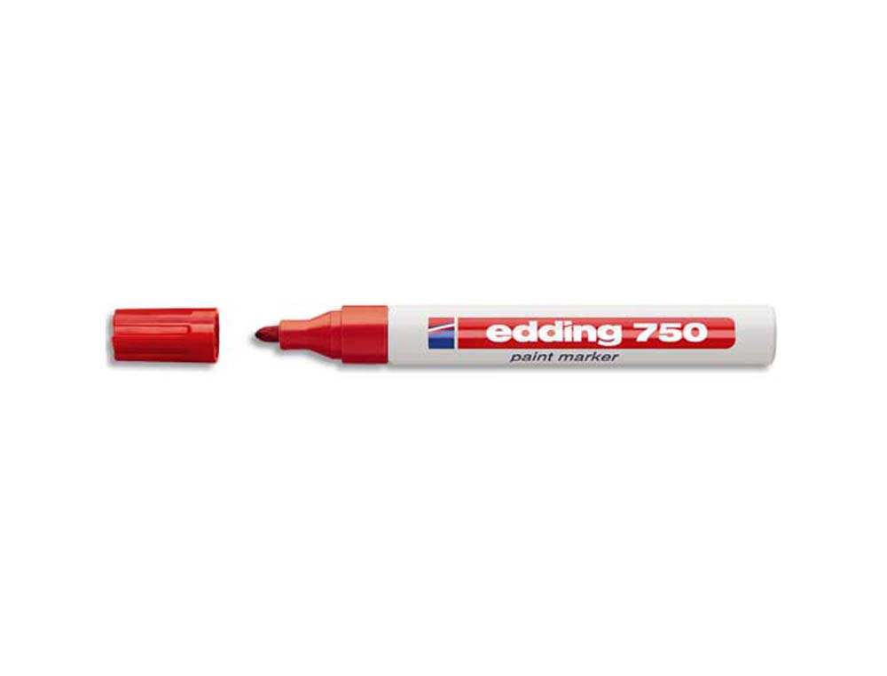 Marqueur edding e750 pointe moyenne tracé 2/4mm encre laquée opaque tous types matériaux résistant chaleur couleur rouge