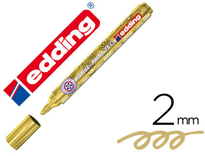Marqueur edding active paint pointe moyenne ogive encre pigmentée opaque laquée système valve couleur or