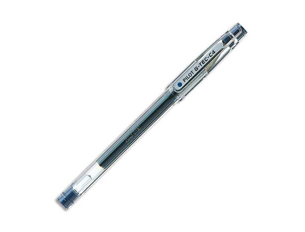Stylo-bille pilot g-tec-c4 pointe hi-tec écriture extra fine 0.2mm encre gel corps translucide bleu