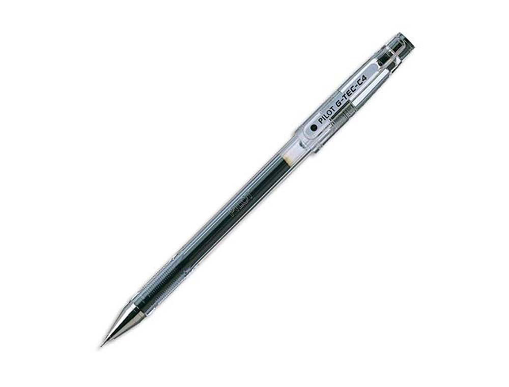 Stylo-bille pilot g-tec-c4 pointe hi-tec écriture extra fine 0.2mm encre gel corps translucide noir