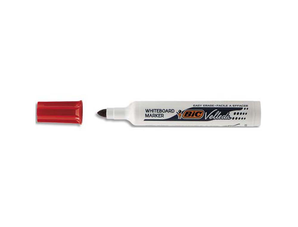 Marqueur bic velleda 1711 effaçable pointe ogive tracé 2mm corps plastique encre cétone rouge