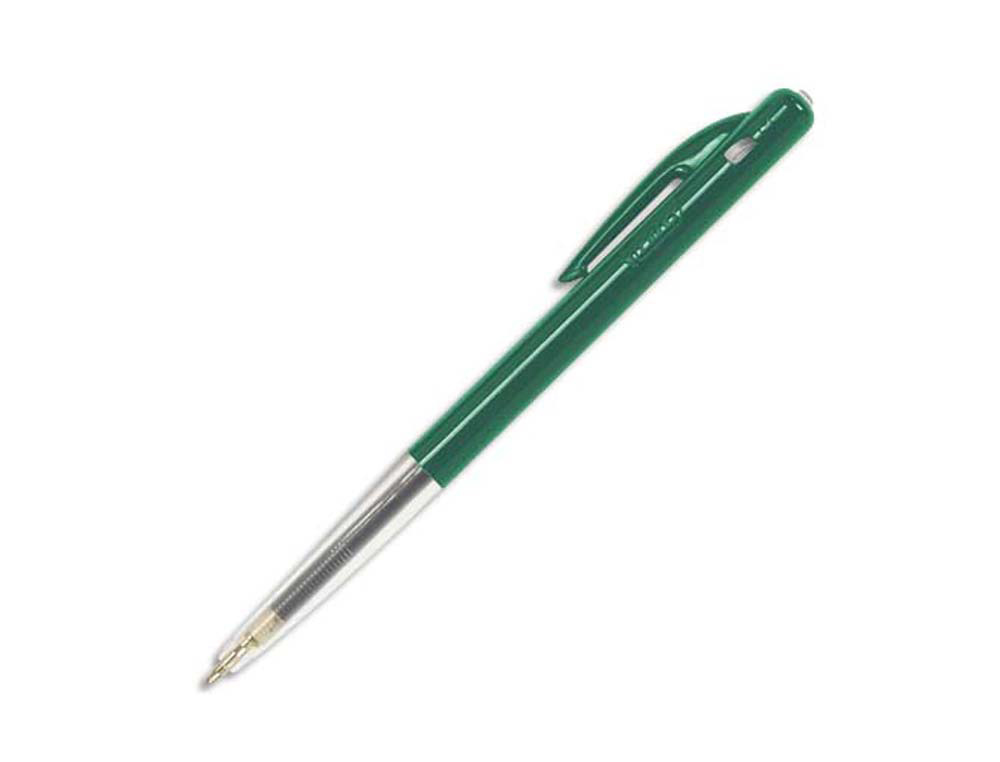 Stylo-bille bic m10 écriture moyenne 0.5mm encre classique rétractable bouton poussoir latéral coloris vert
