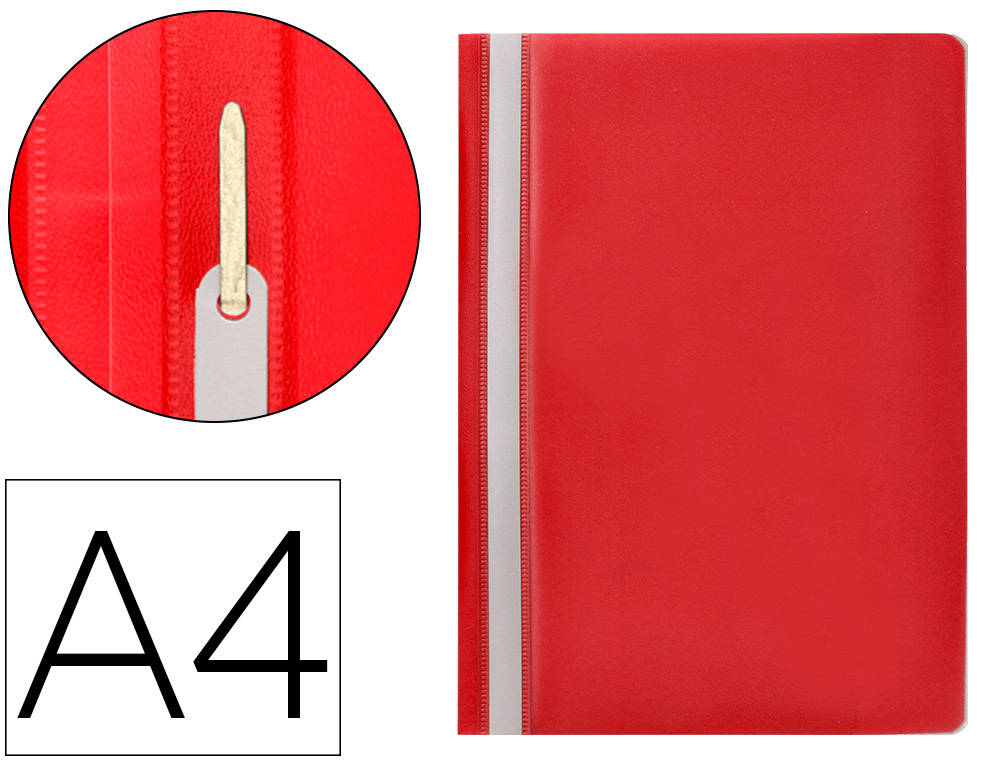 Chemise présentation q-connect à lamelles polypropylène 18/100e document perforé a4 30f porte-étiquette coloris rouge