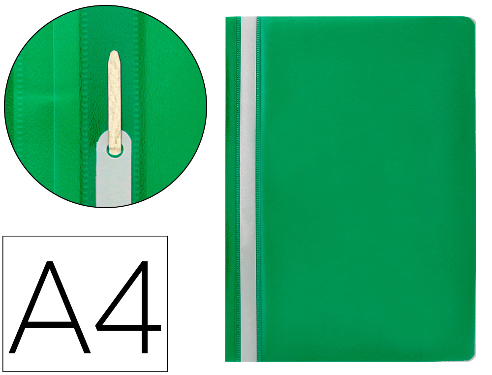 Chemise présentation q-connect à lamelles polypropylène 18/100e document perforé a4 30f porte-étiquette coloris vert