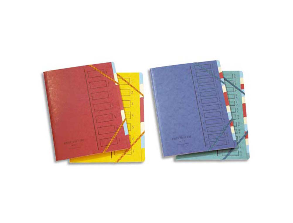 Trieur extendos carte simple 245x315mm 12 compartiments dos agrafé intérieur multicolore onglets coloris assortis