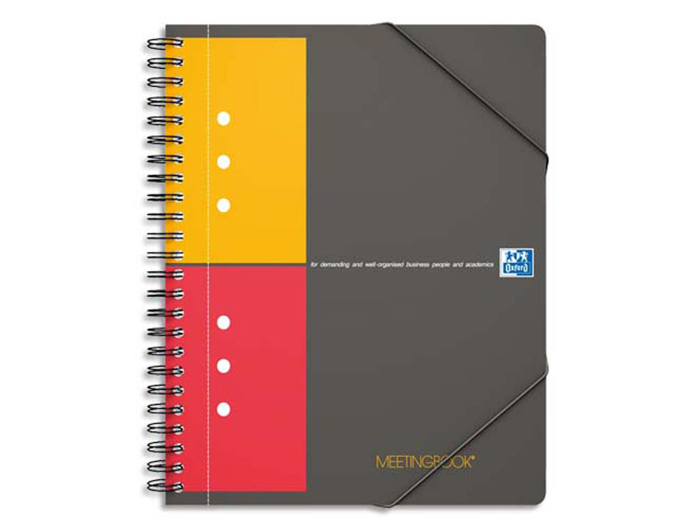 Cahier-chemise oxford meeting book optik paper couverture pp a4+ 21x32cm 160 pages 5x5mm fermeture élastique