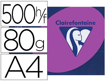 Papier couleur clairefontaine trophée multifonction a4 80g/m2 couleurs intenses violine paquet 500 feuilles