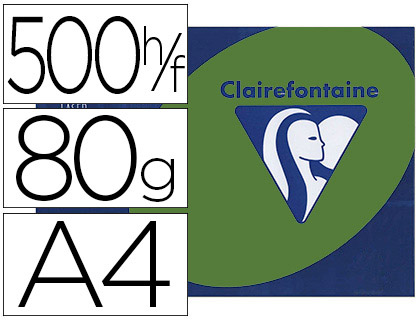 Papier couleur clairefontaine trophée multifonction a4 80g/m2 couleurs intenses vert sapin paquet 500 feuilles