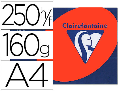 Papier couleur clairefontaine trophée multifonction a4 160g/m2 couleurs intenses rouge cardinal paquet 250 feuilles