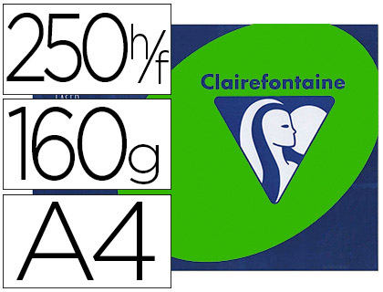 Papier couleur clairefontaine trophée multifonction a4 160g/m2 couleurs intenses vert menthe paquet 250 feuilles