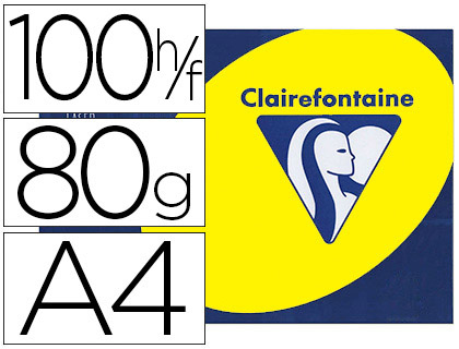 Papier couleur clairefontaine trophée personal paper pack a4 80g/m2 jaune fluorescent paquet 100 feuilles unicolores