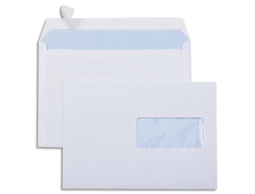 Enveloppe économique c5 162x229mm 80g adhésive fenêtre 45x100mm coloris blanc boîte 500 unités