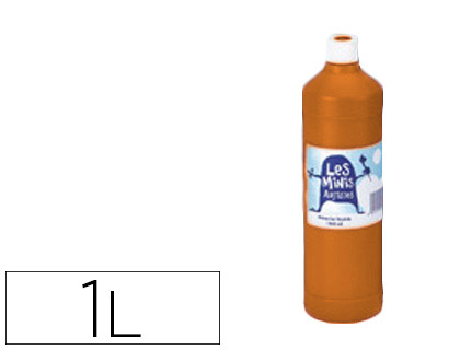 Gouache mini artistes économique ultra-lavable prête à l'emploi épaisse onctueuse coloris terre sienne flacon 1000ml