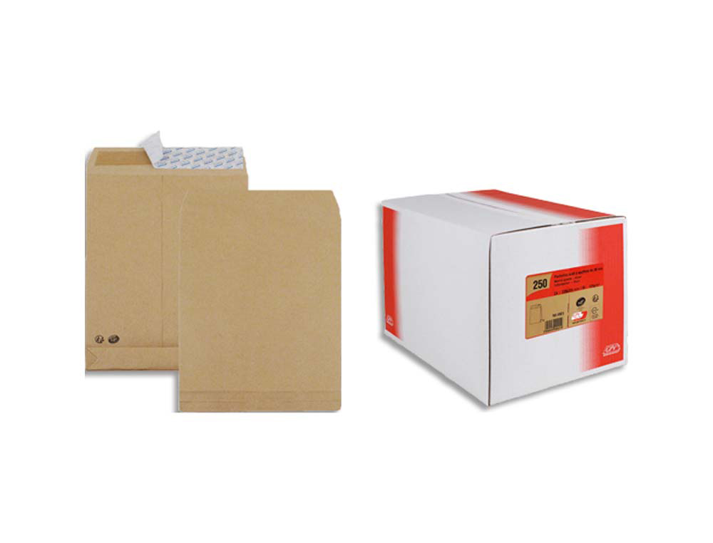 Pochette gpv kraft 120g c4 229x324mm soufflet 30mm anti-éclatement boîte 250 unités