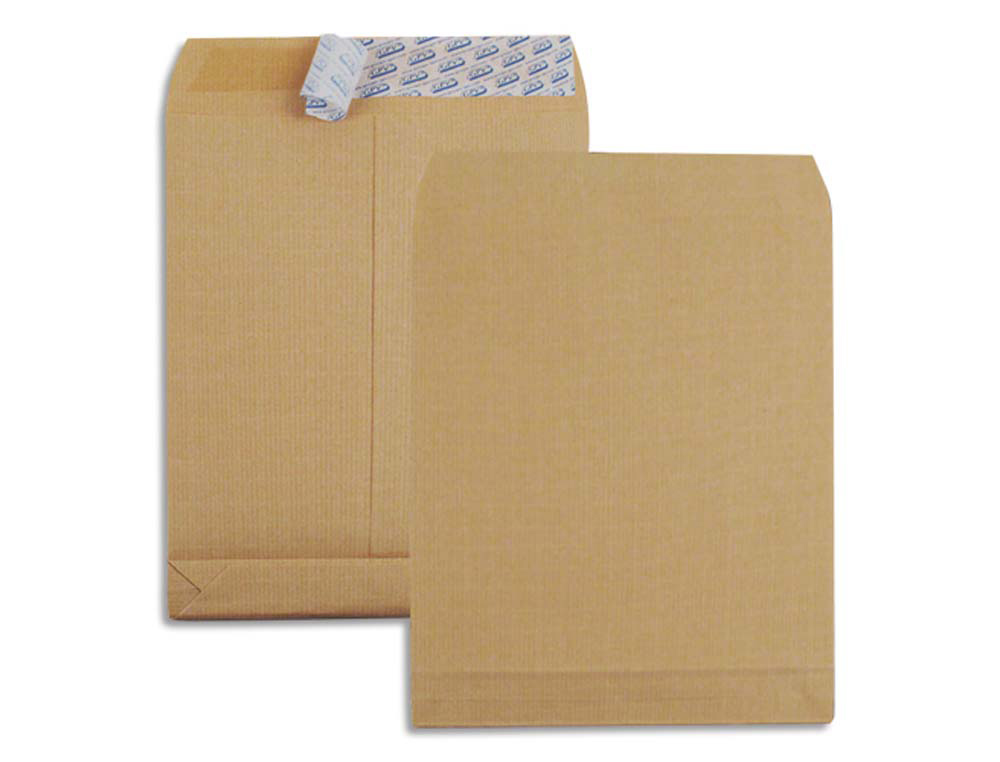 Pochette kraft armé 120g adhésive économique c4 229x324mm soufflets 30mm boîte 12         5 unités